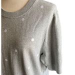 J.Crew Gorgeous gray sweater with white polka dots, short sleeves, excellent condition, size xl Measurements: Bust: armpit to armpit 23-26 inches Length: shoulder seam to bottom 23 inches Photo 4