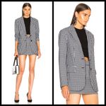 Tibi ππ Cut Ups Gingham Suiting Mens Blazer with Back Zip Black & White Print 4 Photo 7