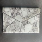 Rebecca Minkoff  Leo Leather Marble Grey Envelope Clutch Photo 1