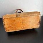 Alviero Martini Brown Handbag Map Leather Boston Speedy Bag Satchel Milan Tote Photo 2