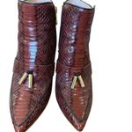 Louise et Cie  Burgundy Snakeskin Heeled Boots woman’s sz 9/40 Photo 15