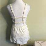 Isalis  Cotton square neck Cream Strappy back side pockets Mini Dress Photo 1