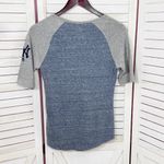 Majestic Official MLB New York Yankees V Neck Slub Tee Shirt Blue Grey Medium Photo 7