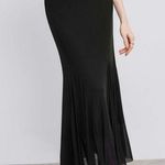 Cider  Black Mesh Mid Rise Ruffle Maxi Skirt Photo 0