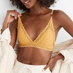Aerie  Yellow Lace Bralette with Adjustable Straps Wireless Bra Triangle Bra Boho Photo 4