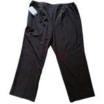 Emma James NWT Stretch Black Straight Leg Pleated Trouser Career Wear Pants 22W Photo 1