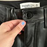 Abercrombie & Fitch Abercrombie Black Vegan Leather High Rise Straight Ankle Pants, 26 Photo 4