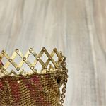 Whiting & Davis  Gold Mesh Expandable Beggars mini Purse Photo 6