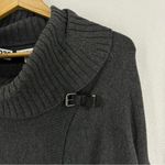 Croft & Barrow  Cowl Neck Long Sleeve Buckle Sweater Women’s Small Grey Photo 6