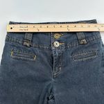 Bisou Bisou  Michele Bohbot Flare Blue Jeans Contrast Stitching Size 4 Y2K Photo 10