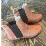 Joules Brown Leather Pull On Transitional Bootie Boots Women 6 Festival Stretch Photo 4