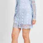 EN SAISON Crochet Light Blue Shirt Dress Size M Photo 0