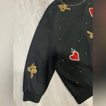 Designer‎ Black Crewneck Sweater with Red and Gold Embellishments Size XL Photo 3