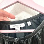 Chico's  Black Faux Leather Pleather Midi Tiered Dress Size 16 Photo 3