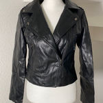 Women’s Black Faux Leather Jacket Small Lil Peep NWT Black Photo 0