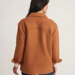 Marine layer NEW Eden Overshirt Cozy Sherpa Teddy Jacket in Cashew Brown Photo 8