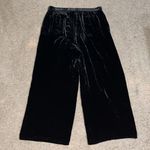 Eileen Fisher  Velvet Silk Blend Wide‎ Leg Cropped Ankle Pant Black Small Photo 3