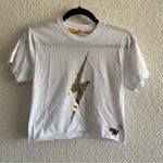 Aviator Nation Women’s White Soft Gold Lightning Bolt T Shirt Size XS Photo 0