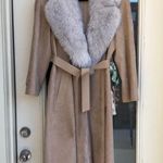 Ultrasuede Fox Fur And Suede Coat Photo 0