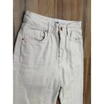 ZARA  Denim Collection High Rise Straight Jeans Raw Hem off white Women's Sz 2 Photo 2