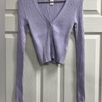 H&M  Purple Lilac Ribbed Button Down Sweater - Size XS - VGUC Photo 0