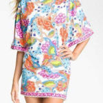 Trina Turk  ‘Cherry Blossoms’ Cold Shoulder Swim Cover-Up Tunic, NWT Photo 0