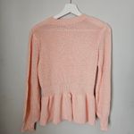 SheIn Sweater Light Pink Peplum Knit Crewneck Business Casual Neutral Cute Photo 4