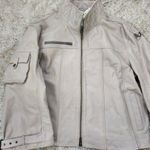 We The Free Free People  Leather Jacket In Jack Rabbit‎ Gray Women's Size Medium Photo 5