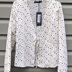 Nasty Gal Star Print Tie-Front Blouse Photo 1