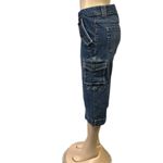 Bob Timberlake  Denim Embroidered Wide Leg Cargo Denim Capri Blue Jeans Womens 10 Photo 1
