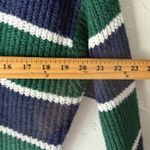 American Eagle Outfitters Green Navy Stripe V Neck Sweater Knit Pullover M Rugby Photo 2