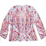 Chico's NWOT Chico’s Multi-Colored Printed Ruched-Sleeve Cardigan Photo 4