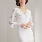 Tadashi Shoji NEW Nyssa Bishop Sleeve Lace Pintuck Long SleeveMidi Dress sz 6 Photo 4