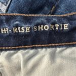 American Eagle SZ 6 Hi-Rise Shortie Jean Shorts Distressed Stretch Frayed Hem Photo 7
