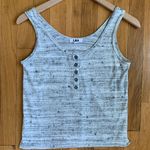 LNA Henley Knit Sleeveless Tank Marled Gray Small Photo 0