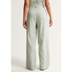 Abercrombie & Fitch Women's Sloane Linen Blend Wide Leg Trouser in Green Stripe Photo 1