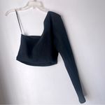 Princess Polly Brianna Black One Shoulder Long Sleeve Ribbed Crop Top 10 Photo 9