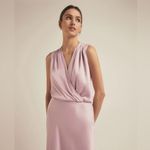 NEW Favorite Daughter Nita Sleeveless Satin Maxi Dress Pastel Lavender Pink Size 6 Photo 2
