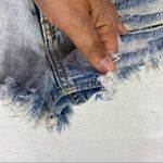 ZARA Womens Shorts Size 4 Distressed Light Wash Denim High Rise Cutoff Festival Photo 5