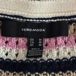 VERO MODA Halter Top Striped Crochet Pink Beige Black Festival Casual Medium Photo 5