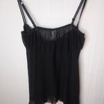 Intimate Attitudes 1X Lilac Embroidery on Black Negligee Sleep Top Plus Purple Photo 7