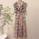 Lost + Wander  Florescence Midi Dress in Yellow Purple Floral One Size NWT Photo 5