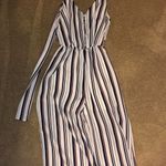 Sienna Sky Blue And Red Striped Jumpsuit  Photo 0