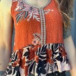 Patrons of Peace sleeveless embroidered floral ruffle hem boho tank, size medium Photo 7