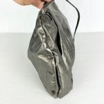 Vintage Elegance Leather Hobo Purse Canada Crossbody Metallic Pewter/Silver Silver Photo 3