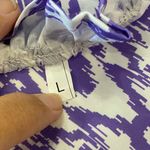 Purple and White V neck Boho Patterned Maxi Dress with tassels Size large NEW Photo 4