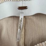Free People Slim Pull On Velvet Tan Cream Stripe Pants Flare Leg size large Photo 8