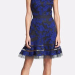 Tadashi Shoji Embroidered Lace Fit & Flare Dress Blue/Black Women’s Photo 0