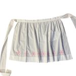 Handmade Vintage White Half Apron w/ Pink Embroidery –  – Women’s Kitchen Photo 11
