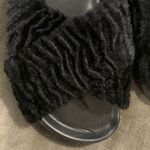 Topshop  Black Harissa Faux Fur velvet Slide Sandals size 6 Photo 1